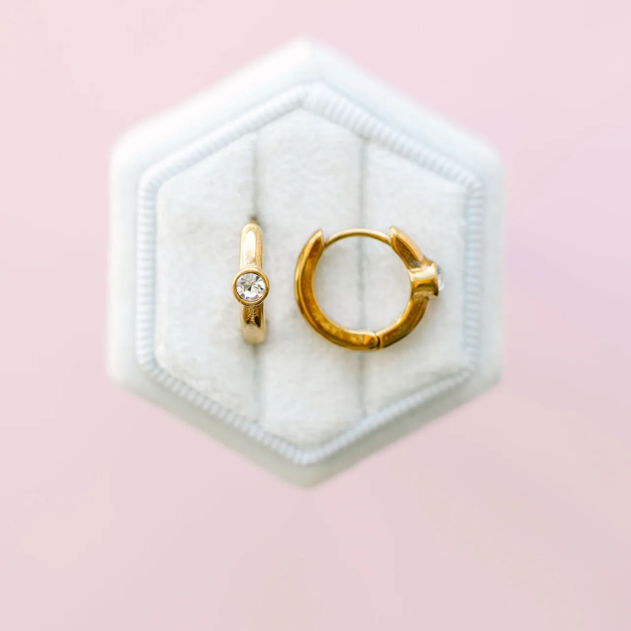 Single CZ Huggie Hoops