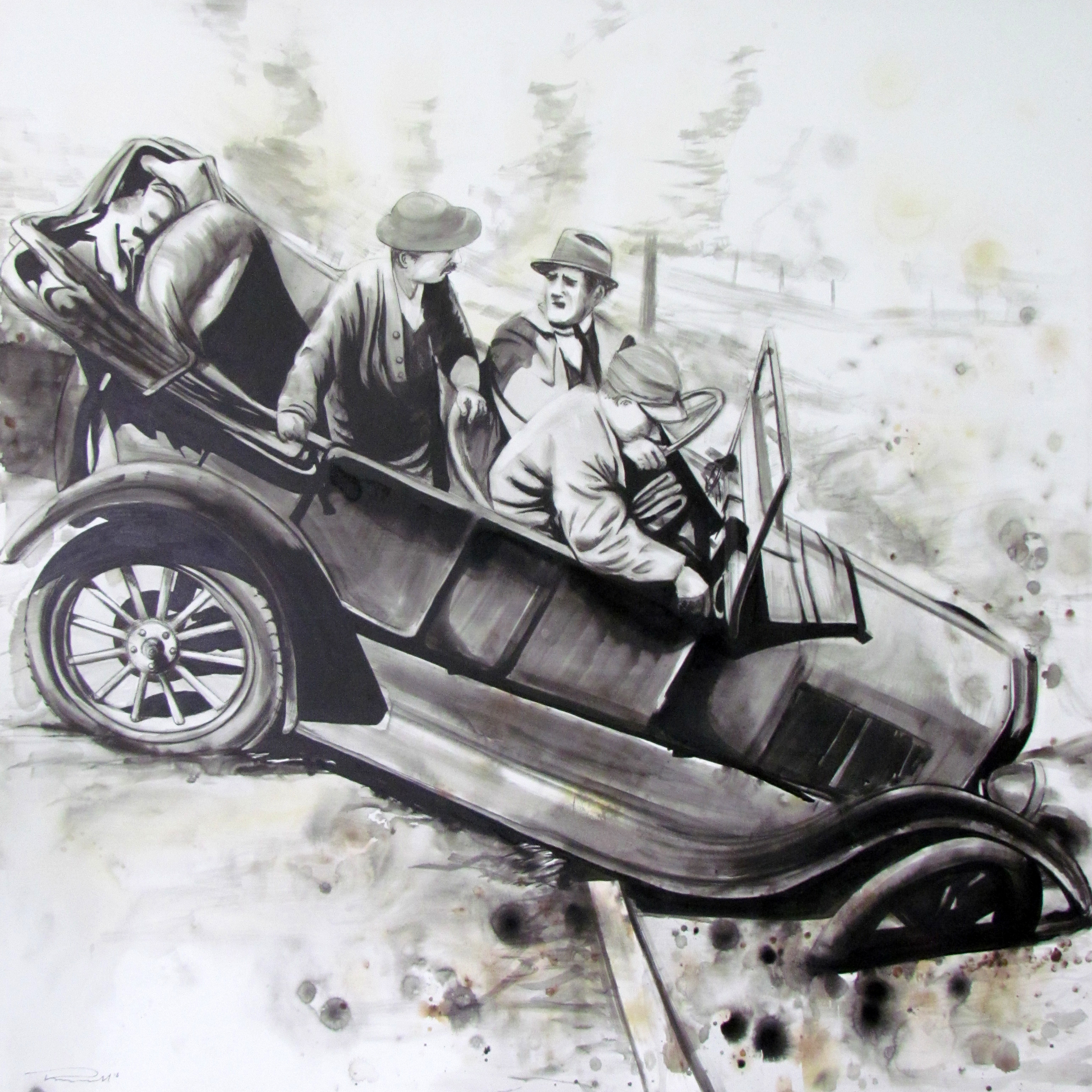 Ford not Ford! acrylic & ink on canvas, 87 x 87cm