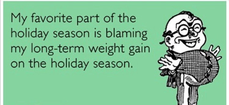 funny holiday weight gain meme