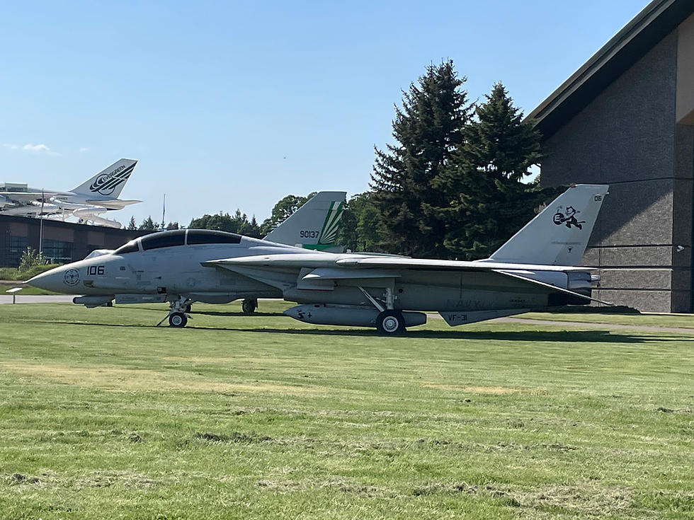 An F-14D belonging to the VF-31 "Tomcatters" at the Evergreen Aviation Museum in McMinville, OR (Jamsheed Motafram).