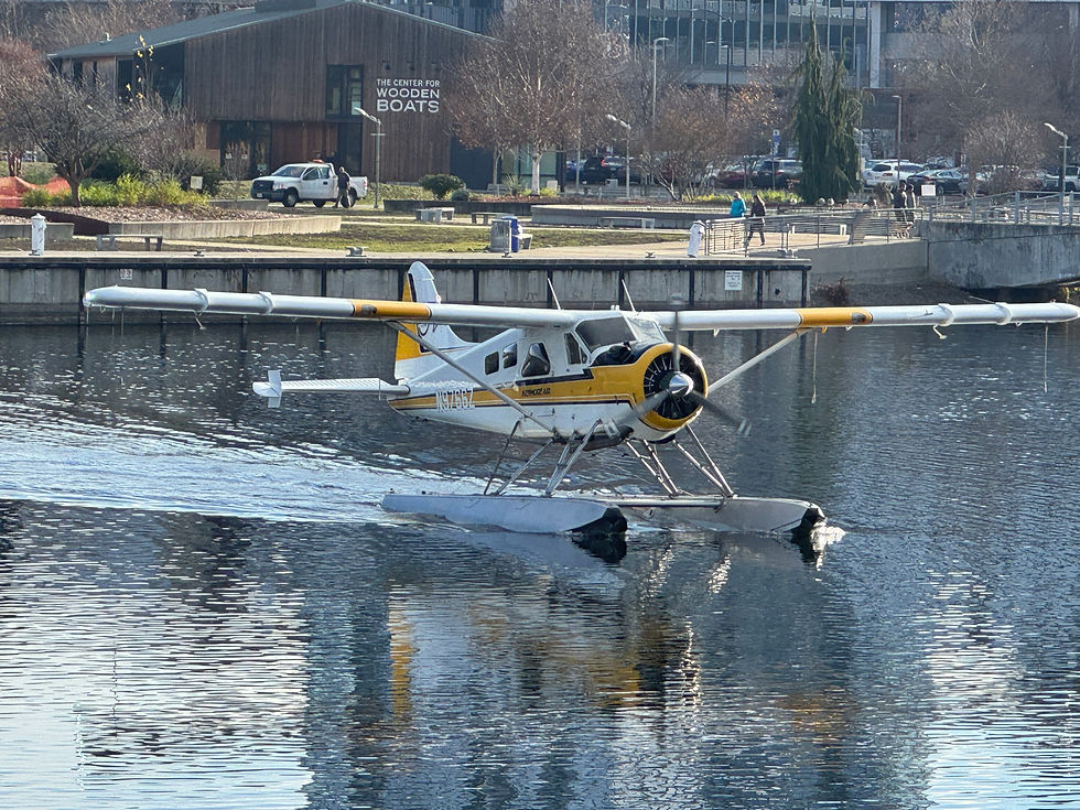 A Kenmore Air Beaver approaching the Lake Union Terminal (Jamsheed Motafram).