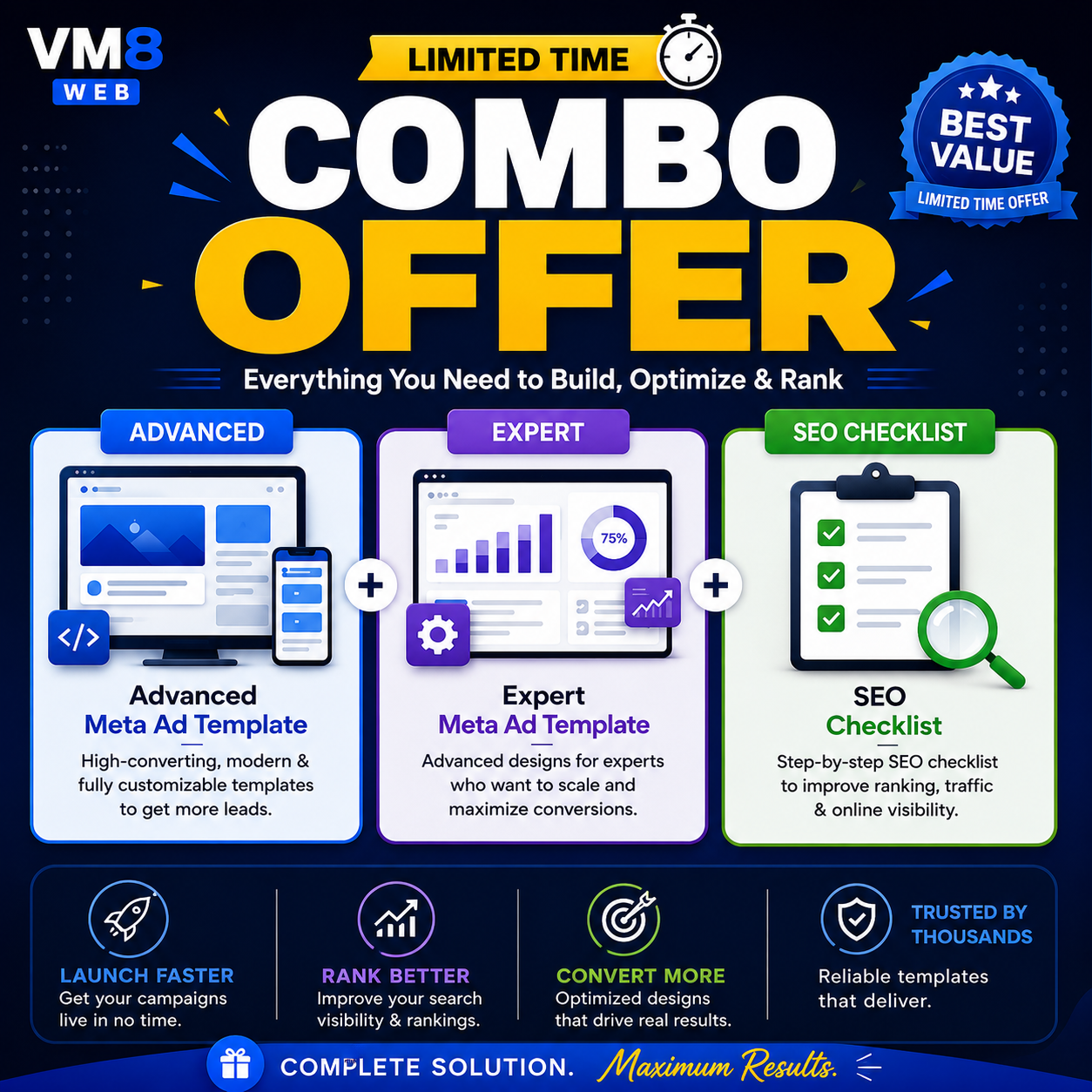 Combo Pack Meta Ads (Both Advanced+Expert) + SEO Checklist