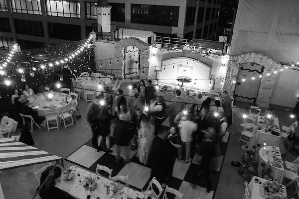 Black and White Rooftop Celebration Photo