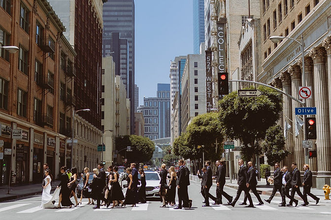 DTLA - Wedding Photo - Giana & David + Wedding Party