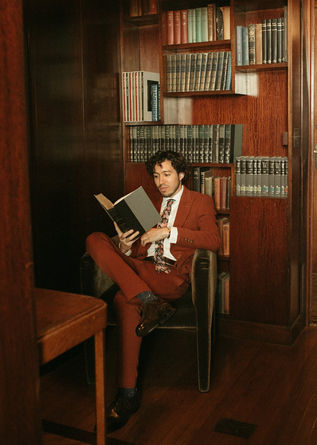 Wedding - Jane & Evan - Groom Reading a Book - Penthouse Study