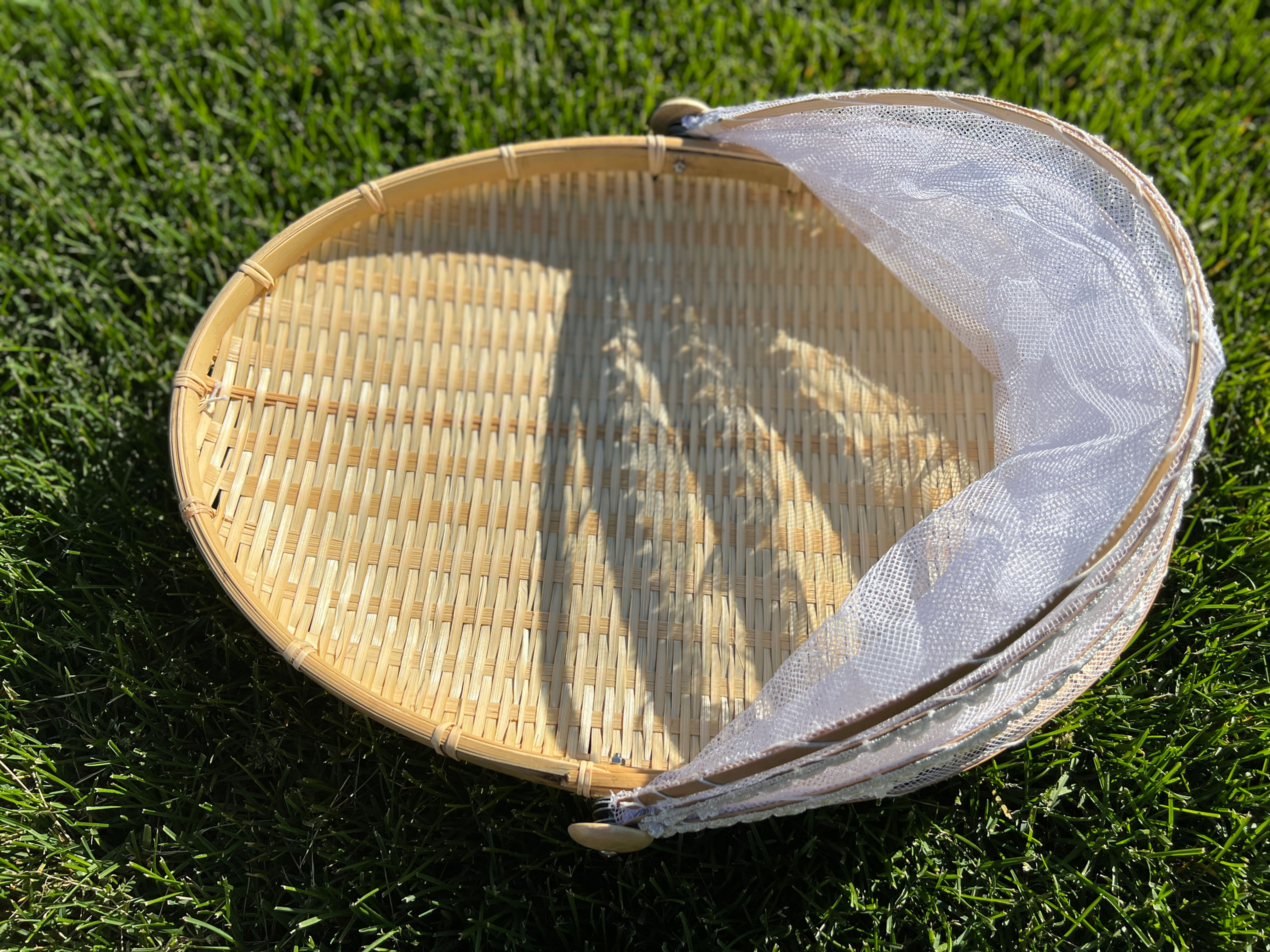 กระด้งตากอาหารพร้อมมุ้งกันแมลง size 19x14นิ้ว