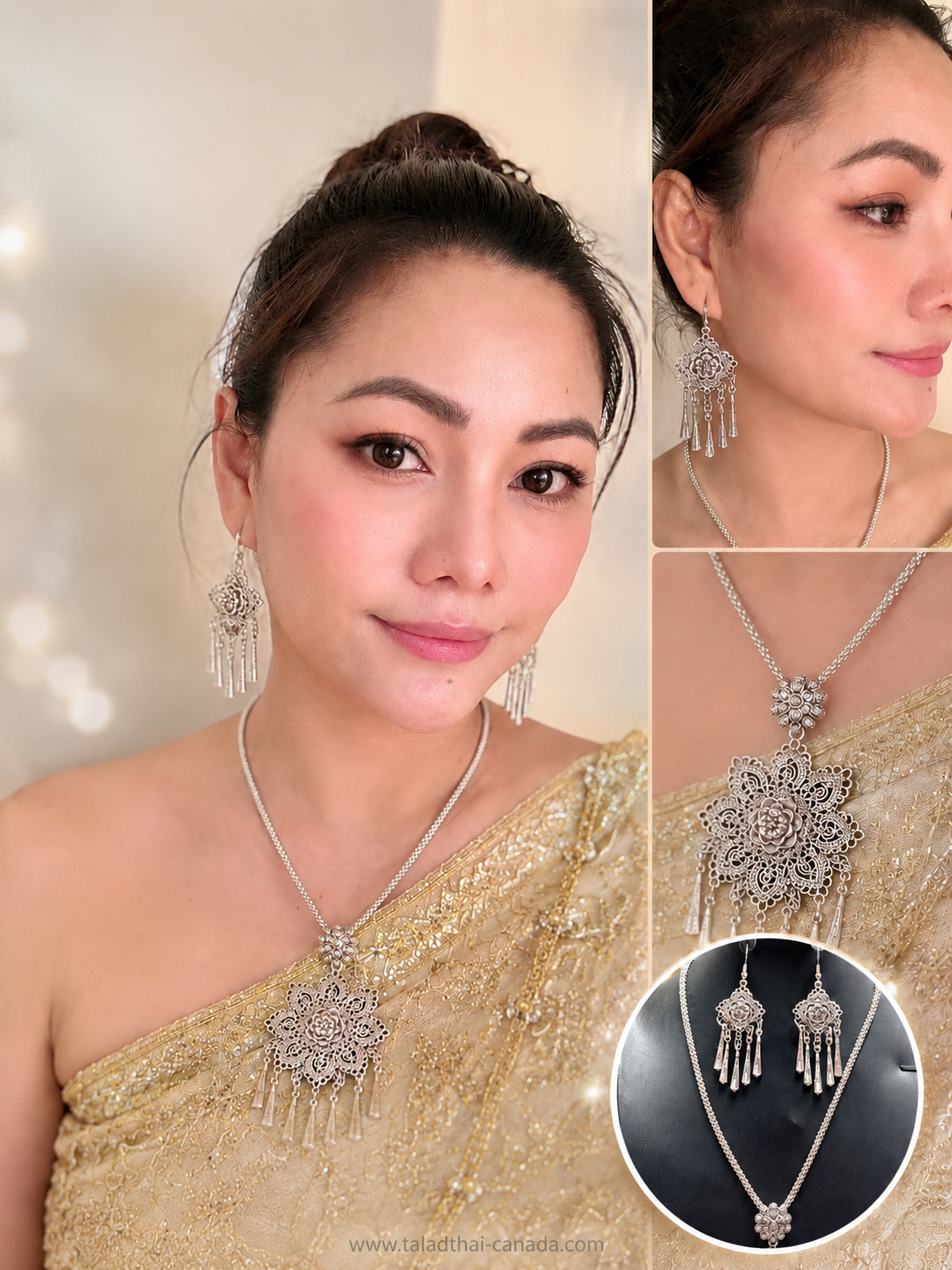 เครื่องประดับชุดไทย เซ็ต สร้อย+ต่างหู