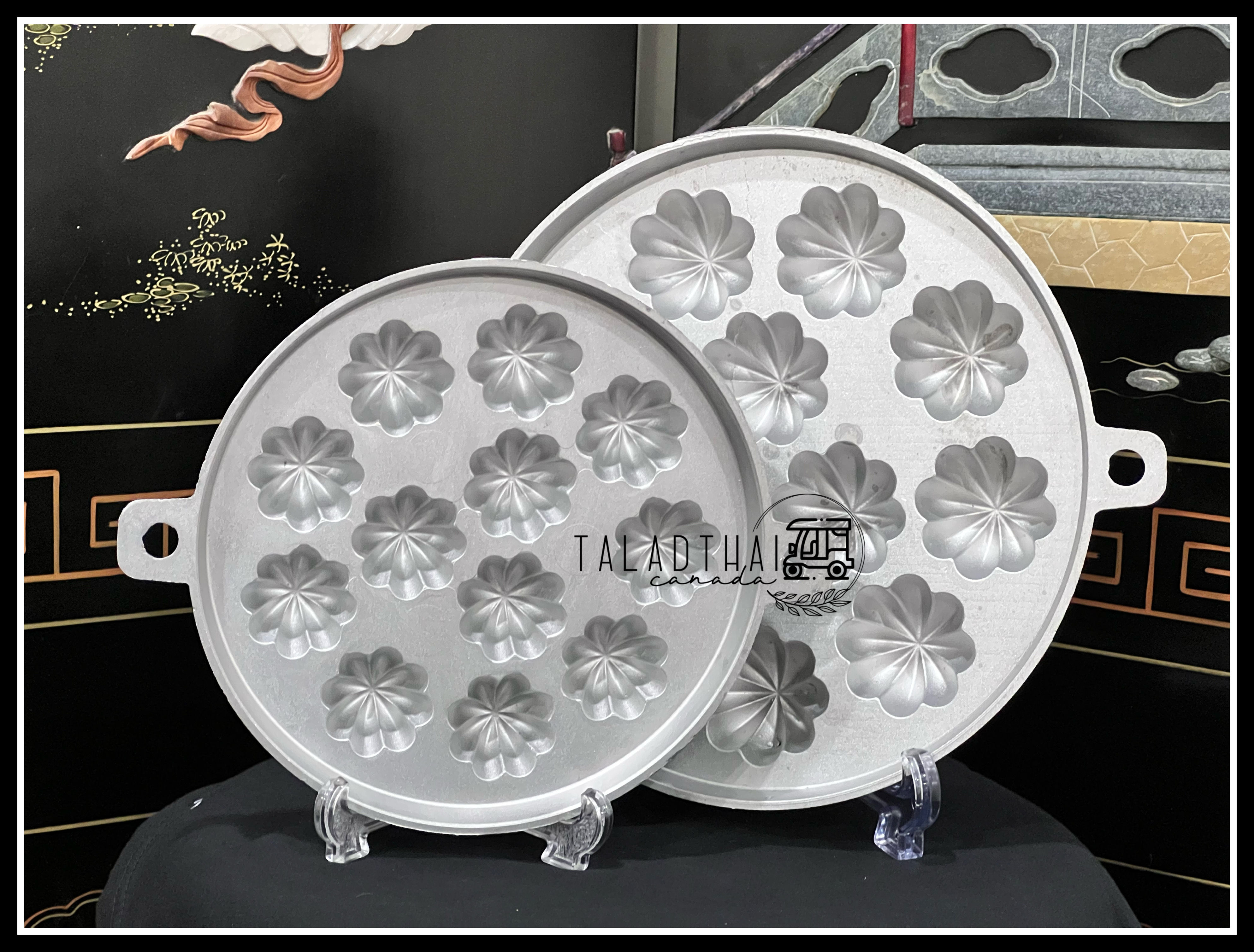 พิมพ์ขนมไข่อลูมิเนียม ลายมะยมใหญ่ 9 นิ้ว 12 หลุม