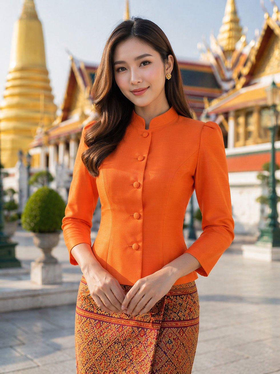 Thumbnail: เสื้อไหมลาว ทรงไทยจิตรดา (ซับในอัดผ้ากาว)