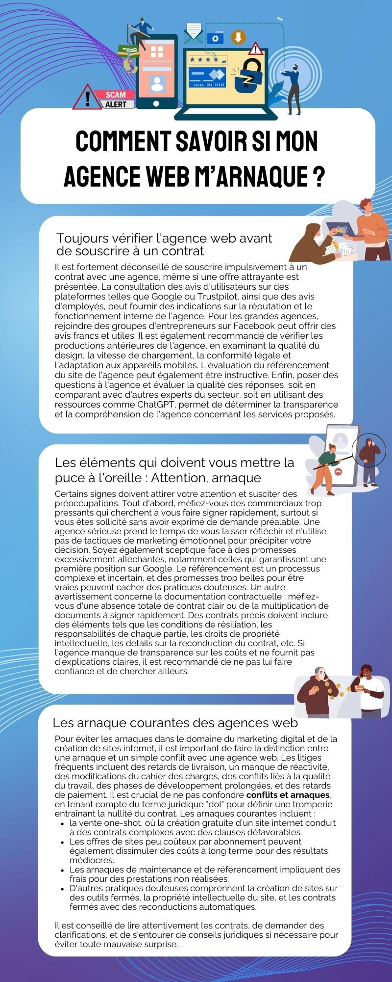 infographie arnaque agence creation site internet