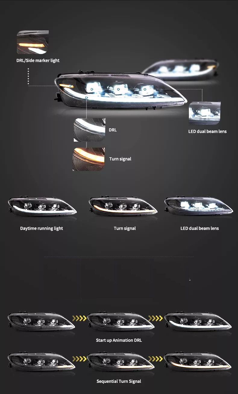 ĐÈN PHA ĐỘ NGUYÊN BỘ MAZDA 6 2003-2015