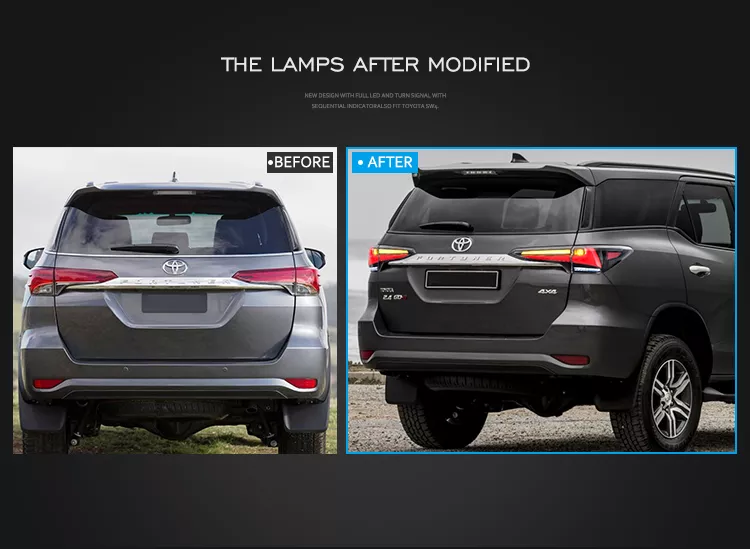 ĐÈN HẬU LED NGUYÊN BỘ CẢ VỎ TOYOTA FORTUNER 2017+