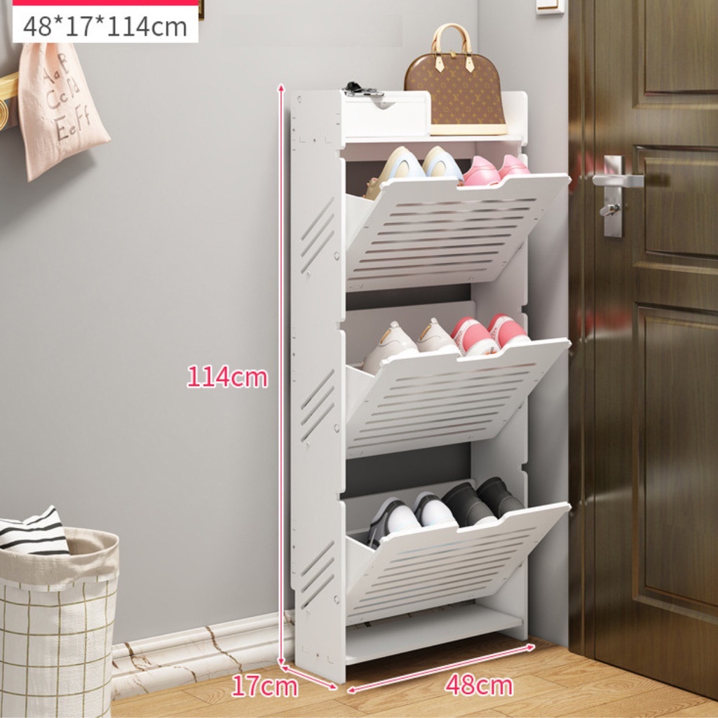 Smart 3-Tier High-Quality Plastic Shoe Cabinet Size 114*48*17 (6-9 pairs)