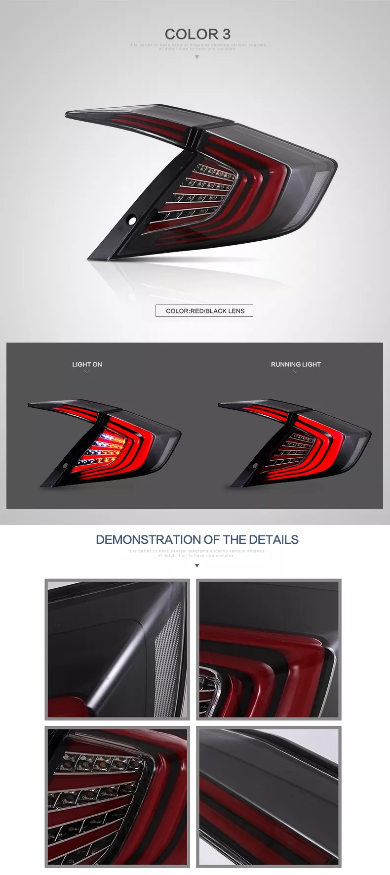 BỘ ĐÈN HẬU LED NGUYÊN BỘ HONDA CIVIC 2016-2018