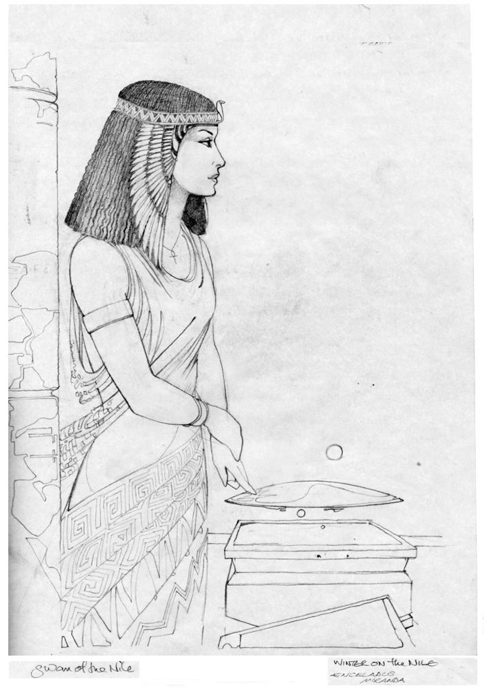 Pencil sketch of an Egyptian woman