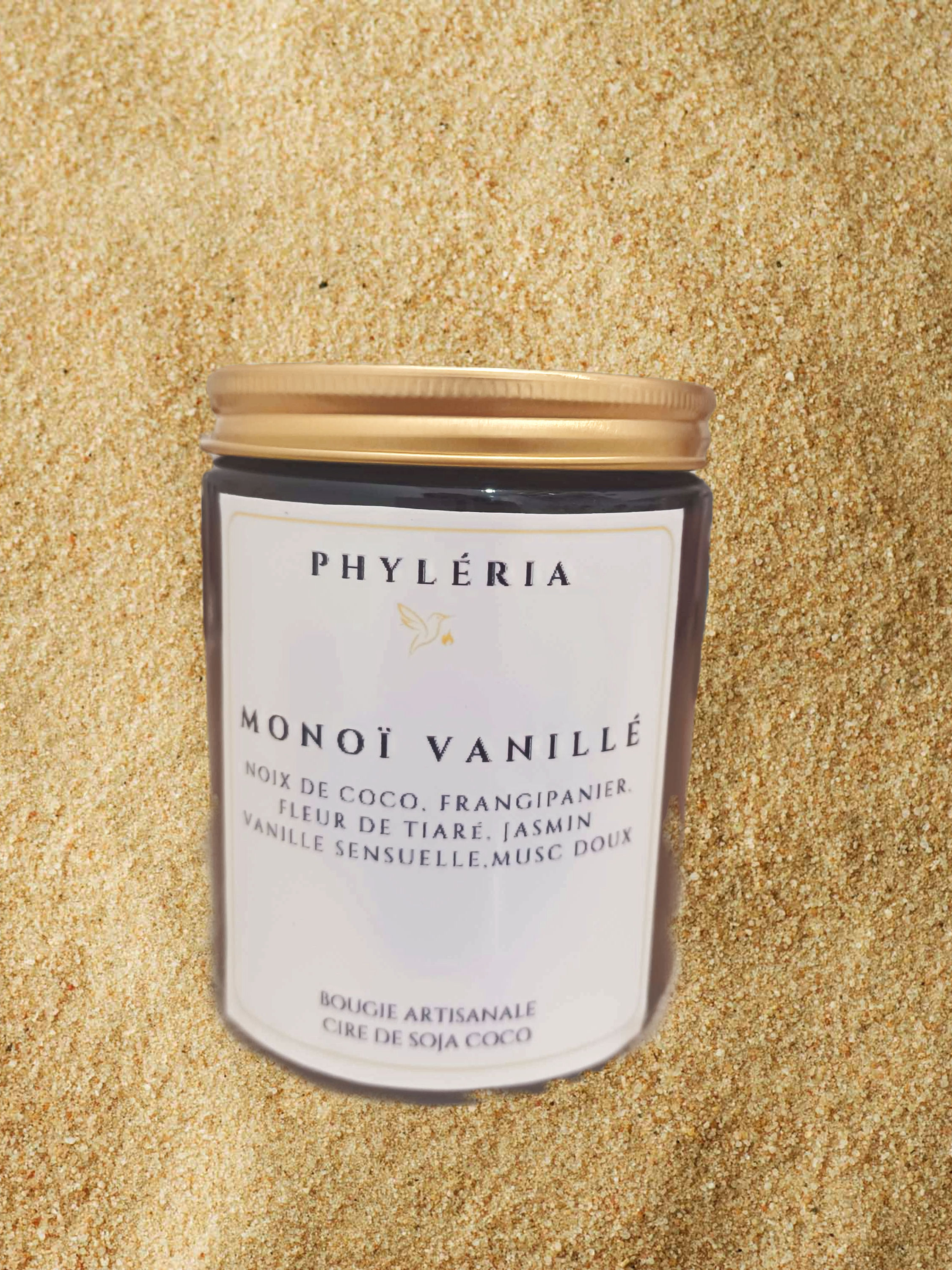 Bougie Élégance Naturelle – Monoï Vanillé (200g)