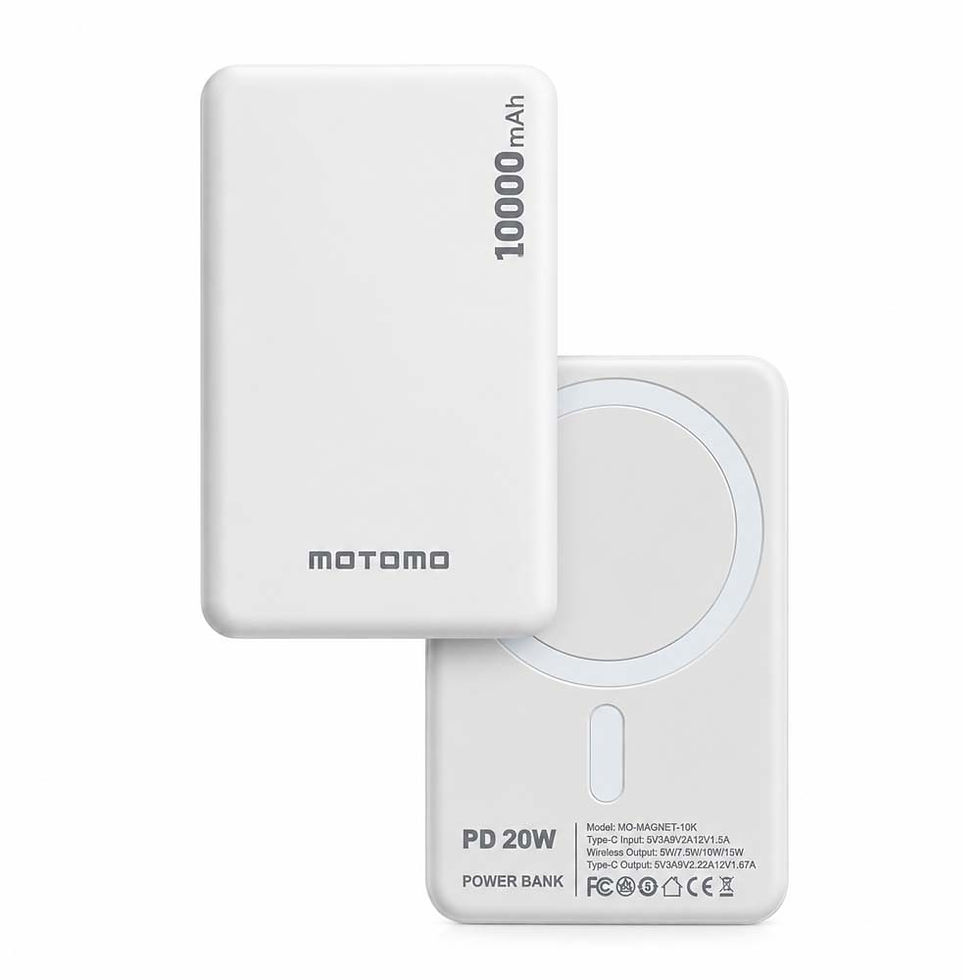 Powerbank Motomo 10.000mAh con Carga inalámbrica - Blanco