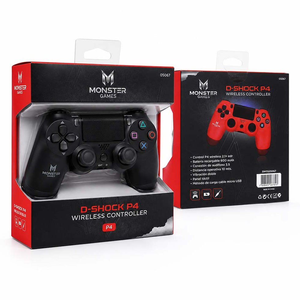 Miniatura: Joystick PS4 Bluetooth Monster – Negro y Rojo SURTIDO