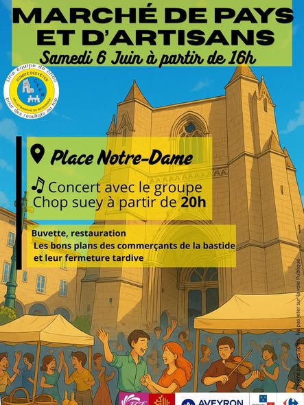 6/06, Marché de pays et d'artisans à VILLEFRANCHE de ROUERGUE (12200)