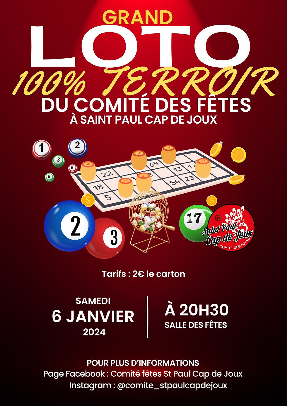 6/01, LOTO à ST PAUL CAP DE JOUX (81220)