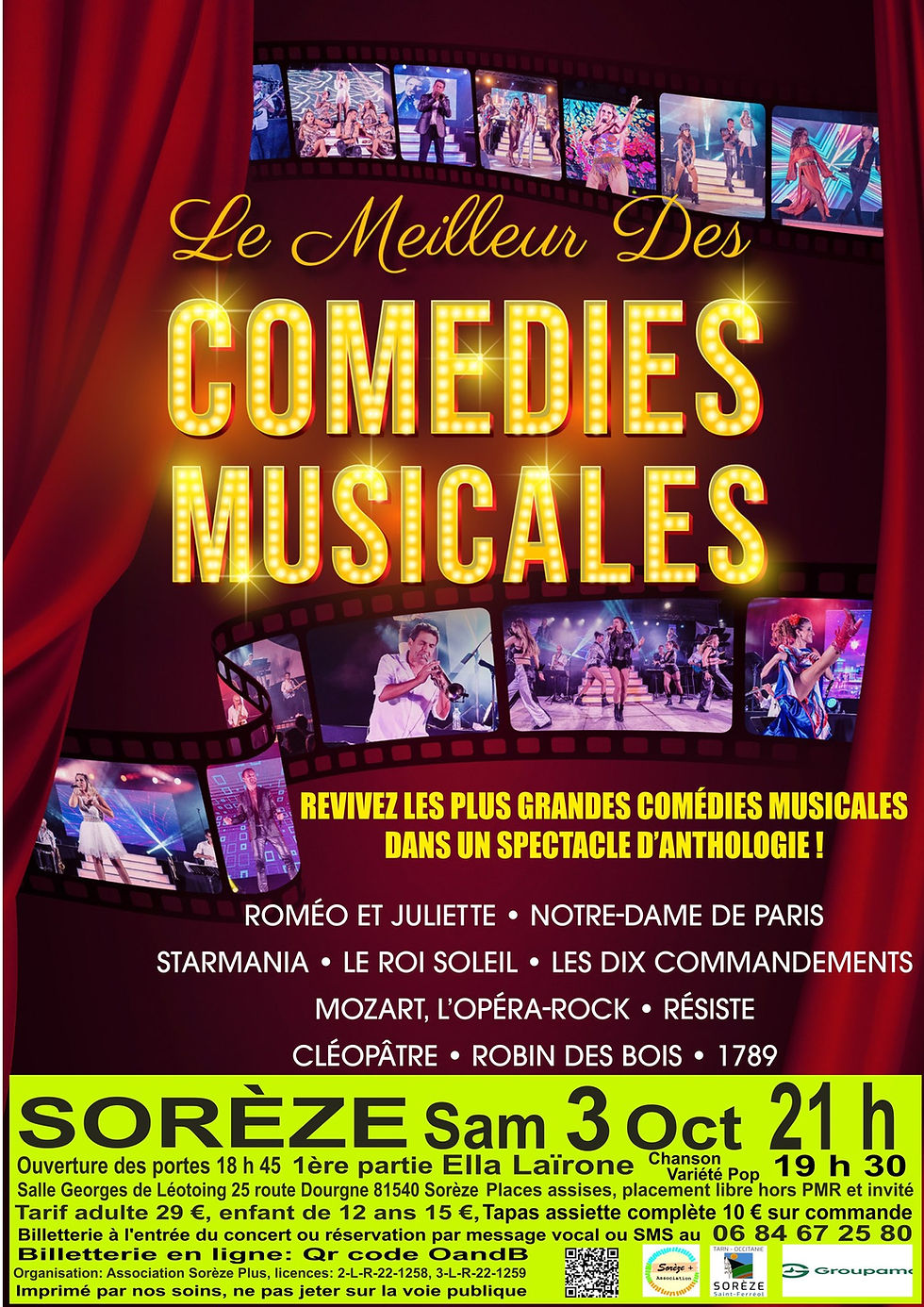 3/10, le Meilleur des Comédies Musicales à SOREZE (81540)