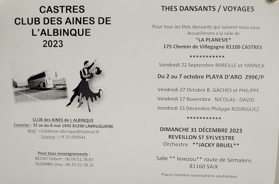 THES DANSANTS à Castres