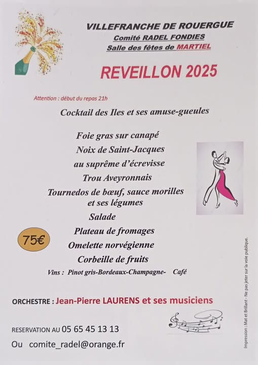 31/12, REVEILLON à MARTIEL (12200)