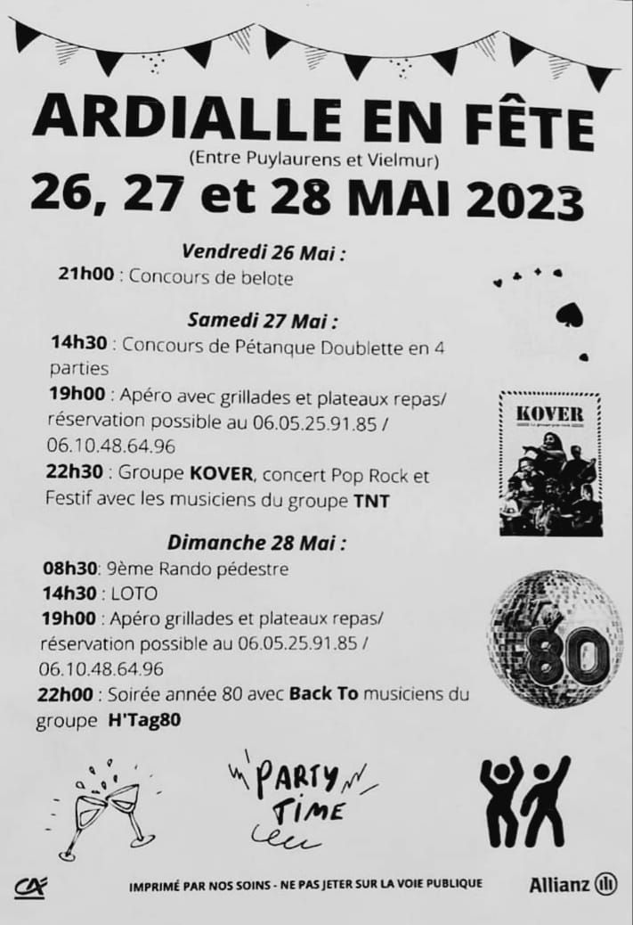 ARDIALLE (81700) en fête , 28 et 29 mai