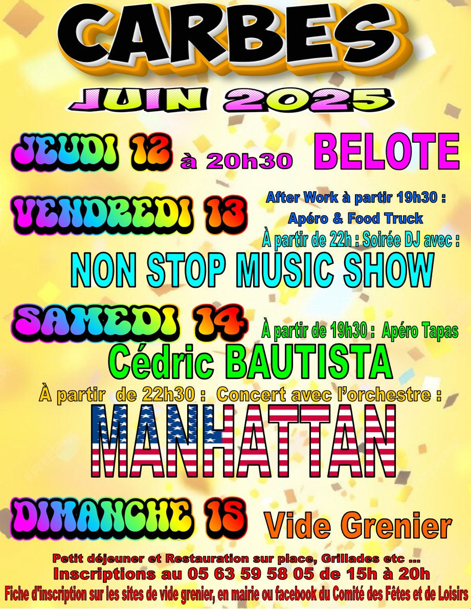 12 au 15 JUIN : FETE ANNUELLE de CARBES (81570)