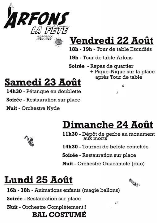 23 au 25/08, FETE à ARFONS (81110)