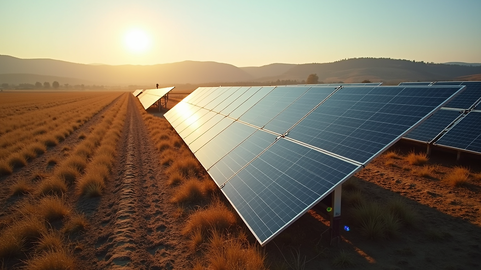 High angle view of solar panels on agricultural land