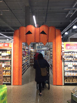 halloween merchandising display.