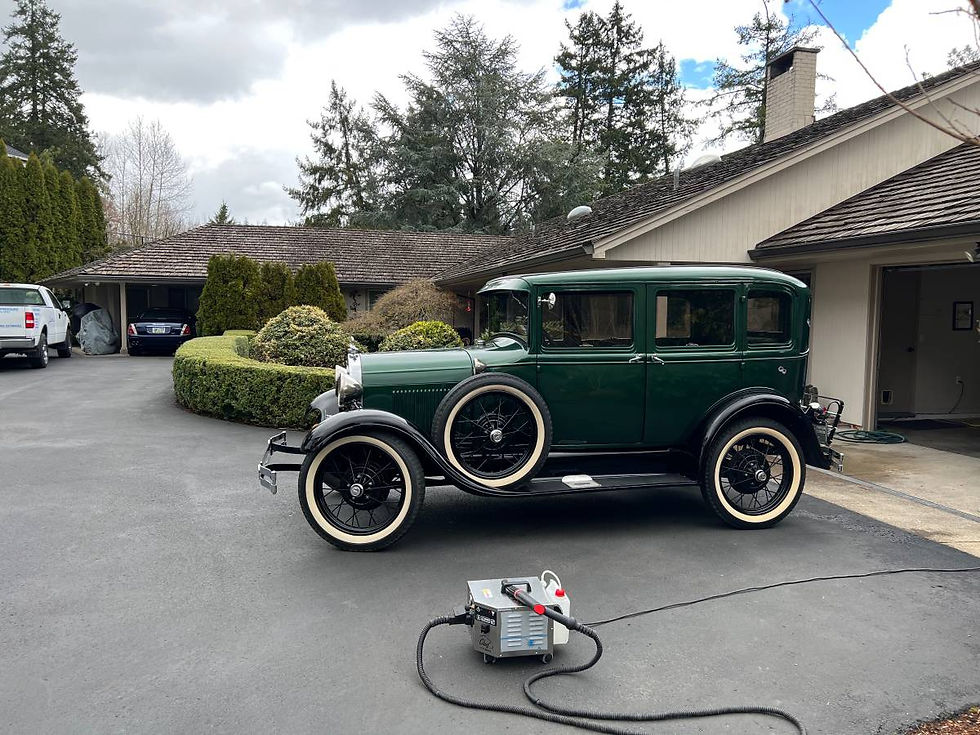 Classic Car from Ford received exterior car wash and thorough detailing. We even use steam cleaning machine machines on the exterior of vehicles