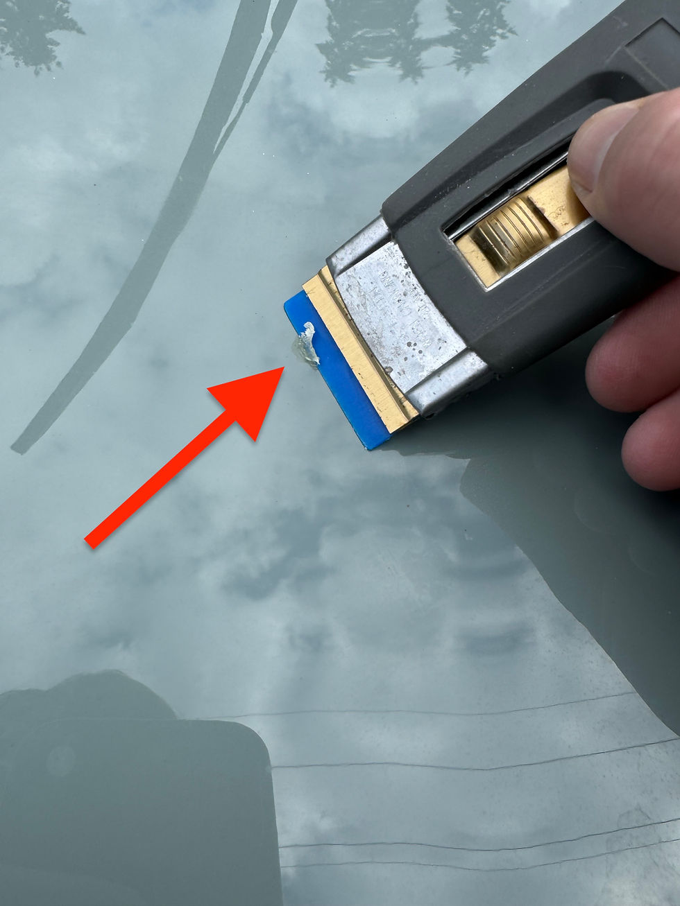 Close-up view of a glossy car exterior post-detailing