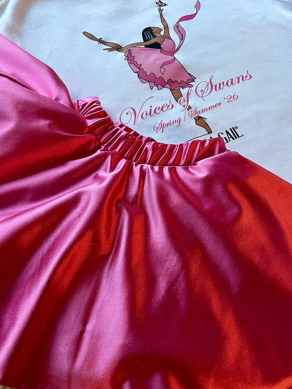 Thumbnail: Voices of Swans Pink Stretch Satin Circle Skirt