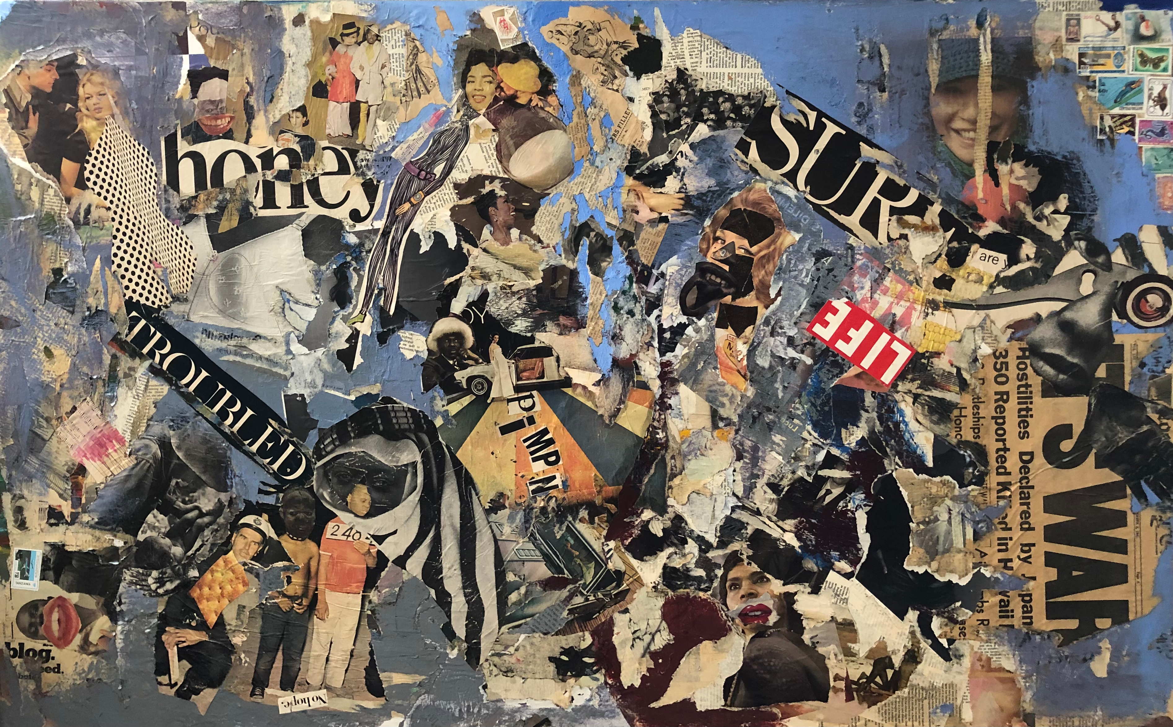 Abstract Collage canvas  30 x 40