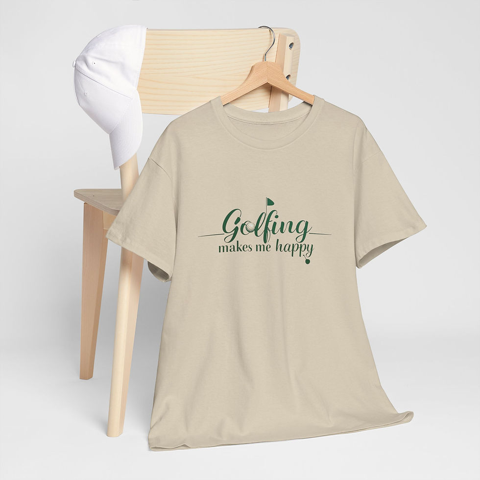 Thumbnail: Golfing Makes Me Happy Unisex Heavy Cotton Tee