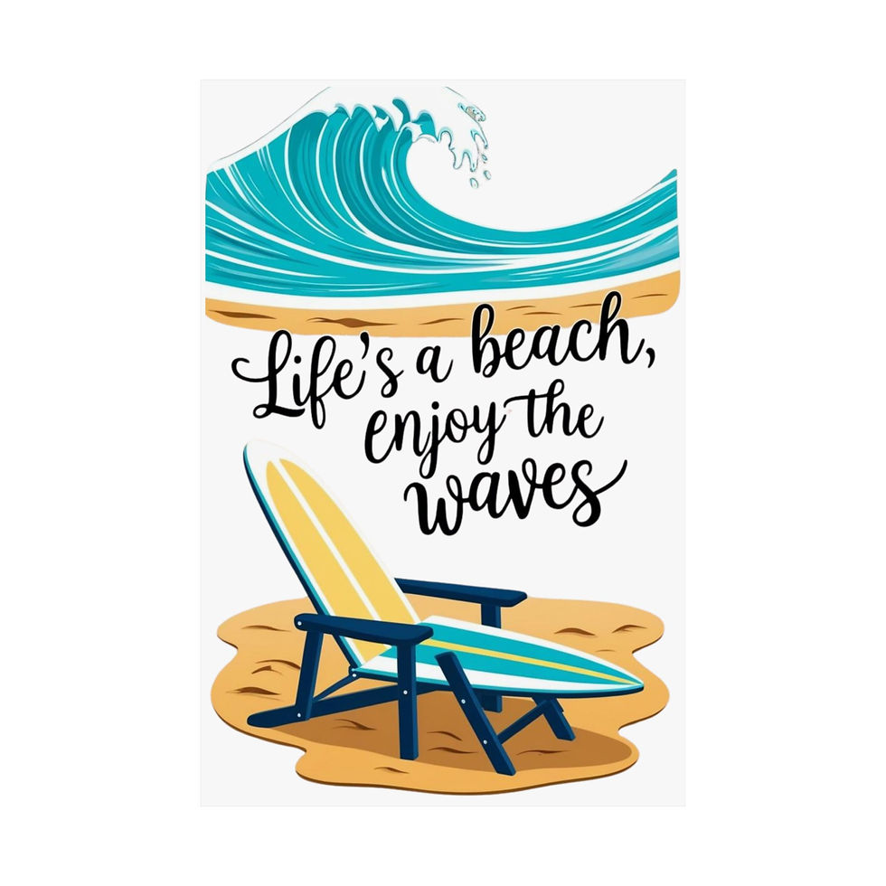 Thumbnail: Beach Life Matte Vertical Posters | Coastal Decor for Home, Beach House Wall Art