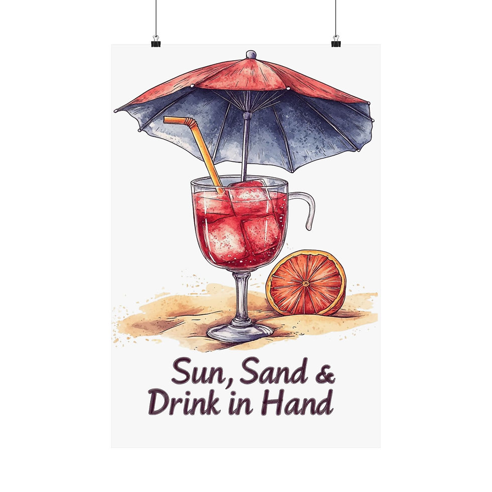 Thumbnail: Beach Lover Vertical Posters,Ocean View Prints, Matte Poster Prints