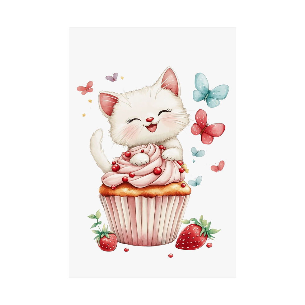 Thumbnail:  Whimsical Wall Decor Poster for Cat Lovers, Kid's Room, Nursery Wall Art