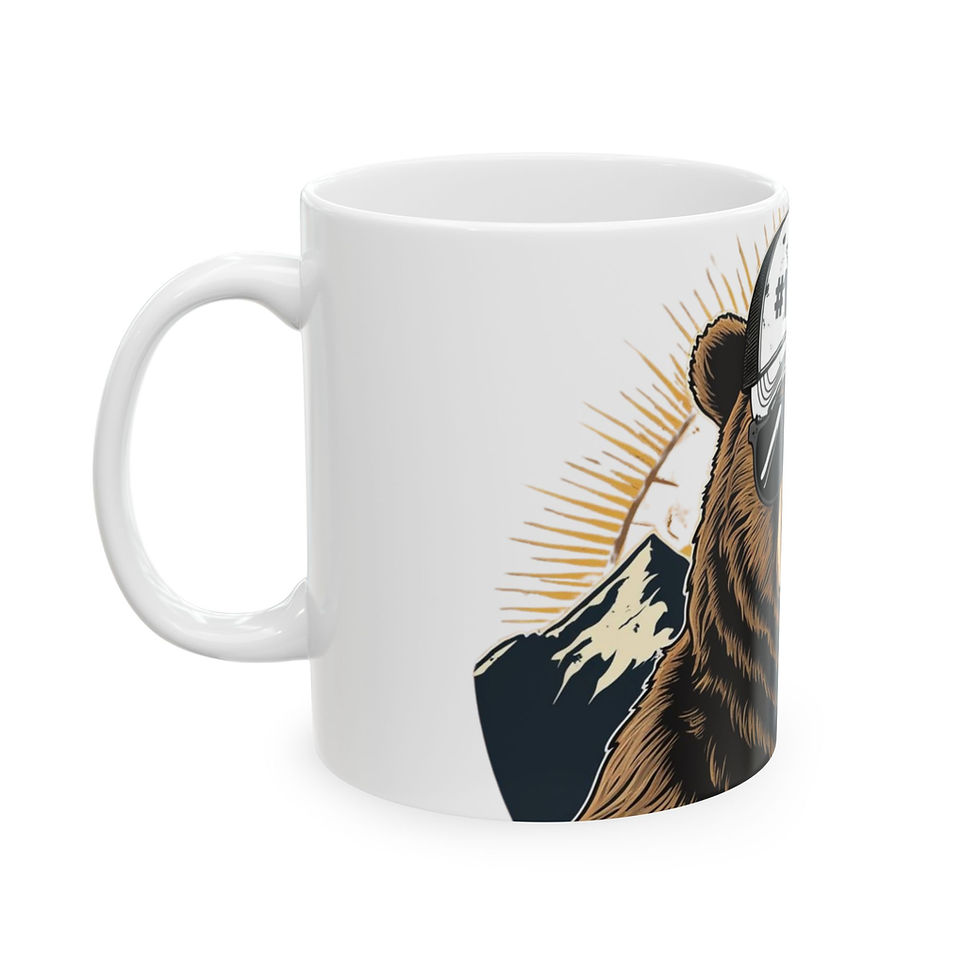 Thumbnail: #1 Dad Bear Ceramic Mug - Cool Gift for Father's Day, Dad's Birthday 