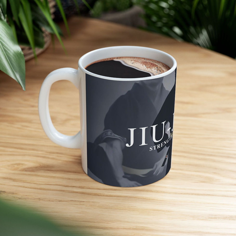 Thumbnail: Jiu-Jitsu Ceramic Mug - Strength, Skill, Power - Perfect for Martial Arts Lovers