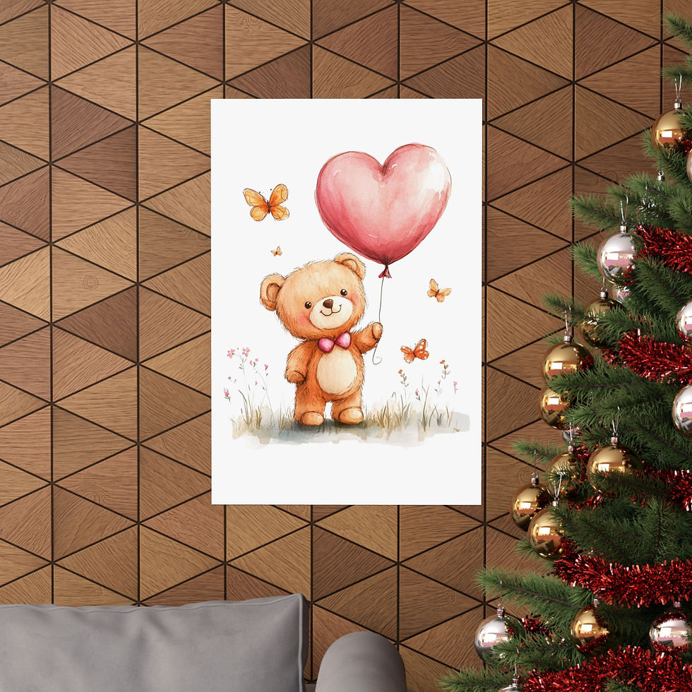 Thumbnail: Matte Vertical Posters, Cute Wall Art, Heart Balloon Art