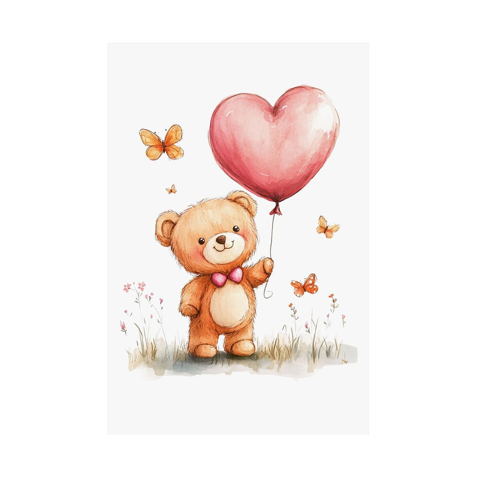 Thumbnail: Matte Vertical Posters, Cute Wall Art, Heart Balloon Art