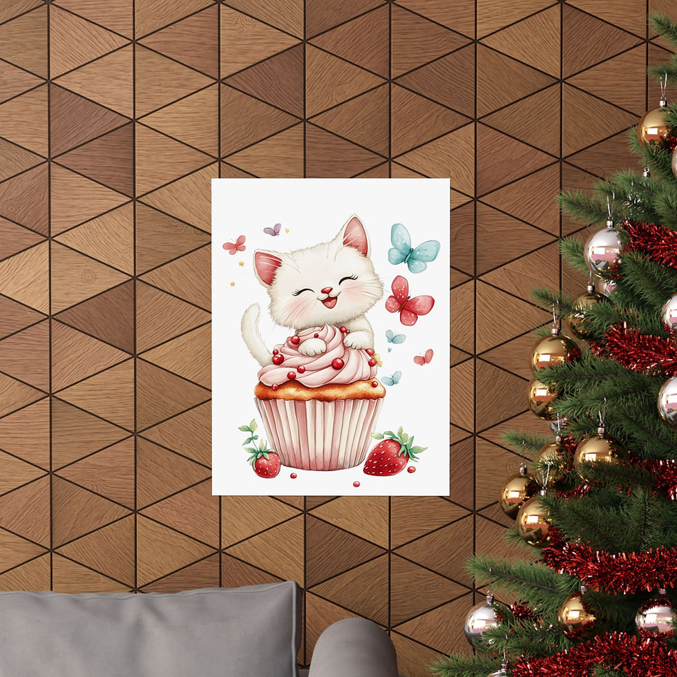 Thumbnail:  Whimsical Wall Decor Poster for Cat Lovers, Kid's Room, Nursery Wall Art