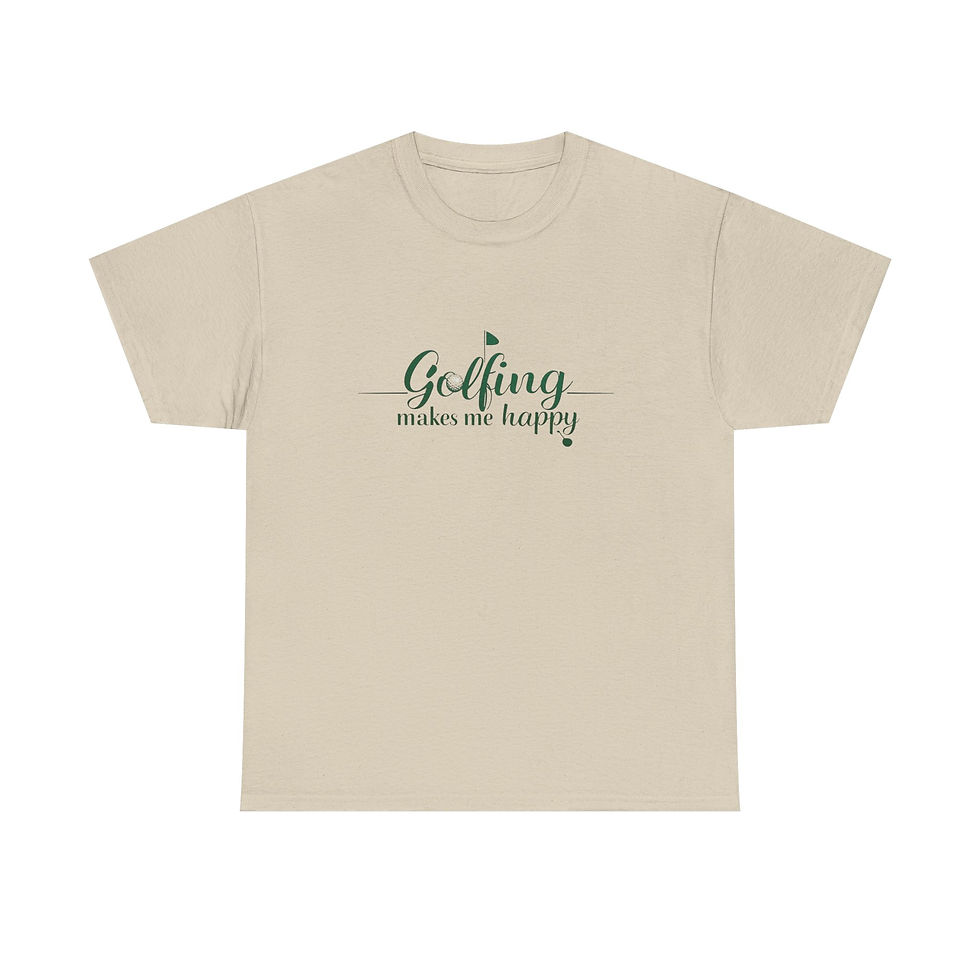 Thumbnail: Golfing Makes Me Happy Unisex Heavy Cotton Tee