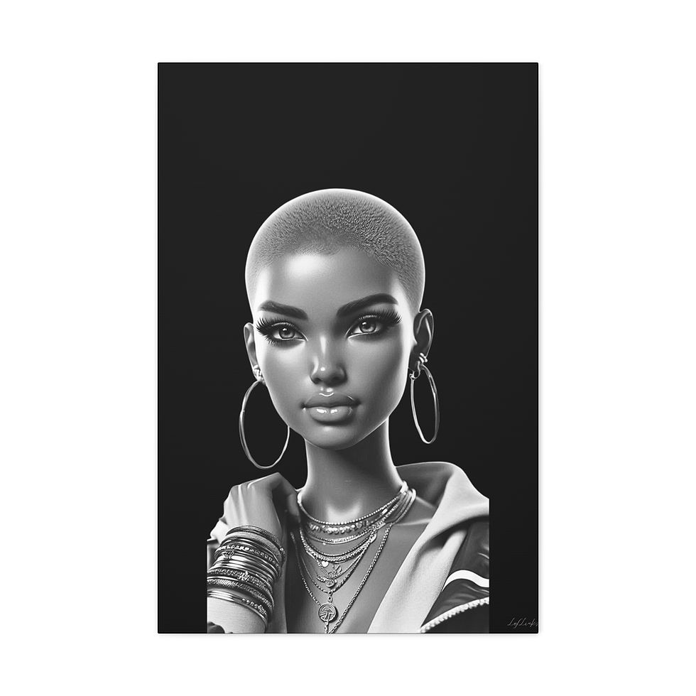 Thumbnail: Canvas Prints - 'Nala' Beautiful Black and White Portrait