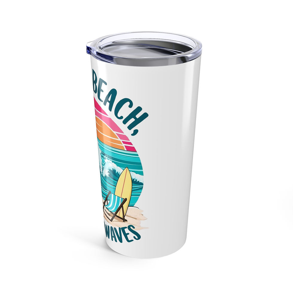 Thumbnail: Life's a Beach Tumbler 20oz, Summer Vibes Travel Mug, Vacation Cup
