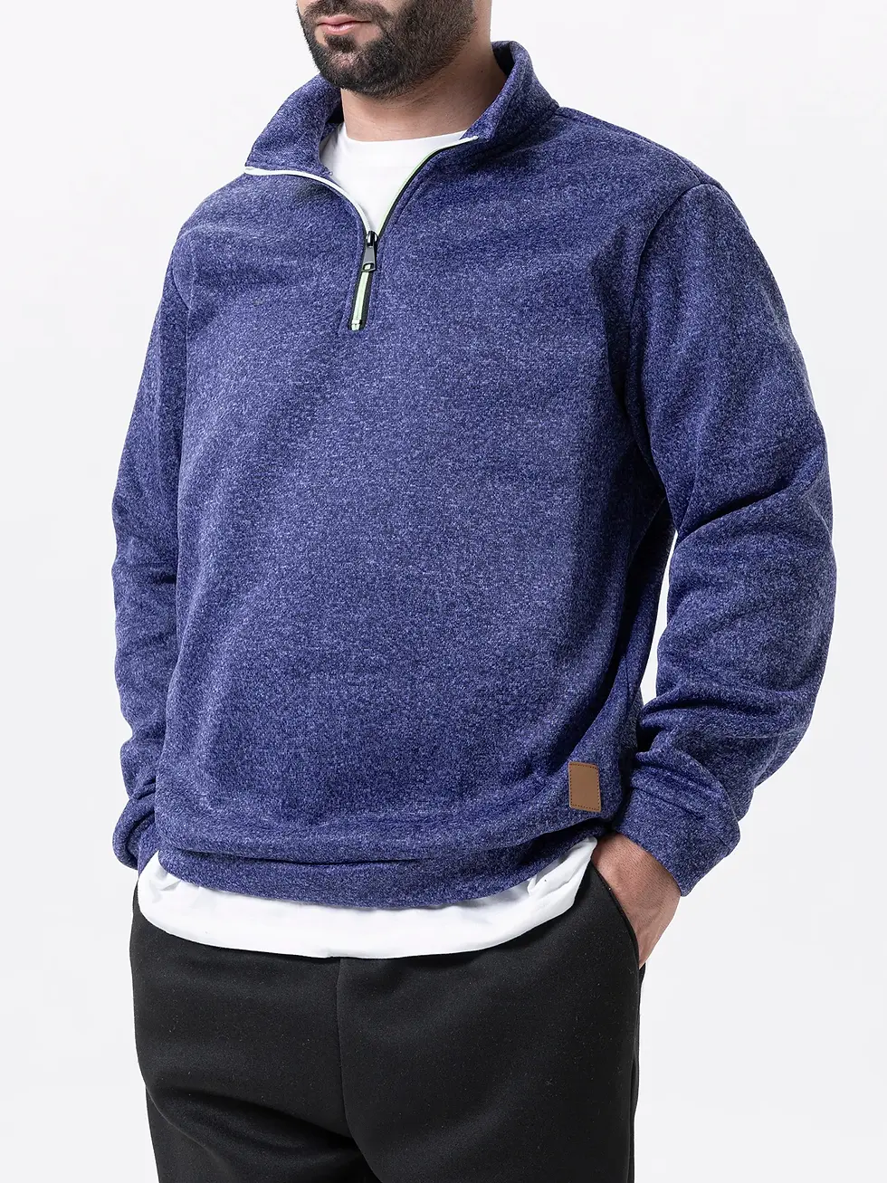 Thumbnail: Men's Quarter Zip Up Sweaters Slim Fit Lightweight Mock Neck Pullover Casual