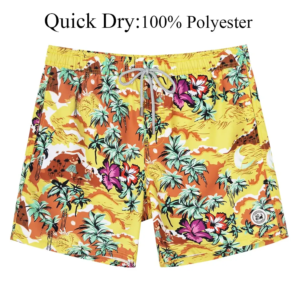 Thumbnail: SURFCUZ Mens Swim Shorts Quick Dry Beach Board Shorts With Mesh Lining